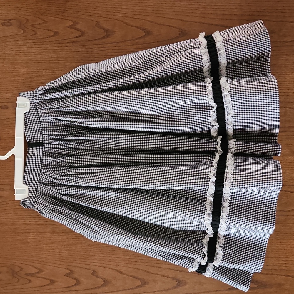 Vintage Handmade  Mid 1900's Crinoline lined gingham skirt Jr 23 in waist - XS - Picture 4 of 7